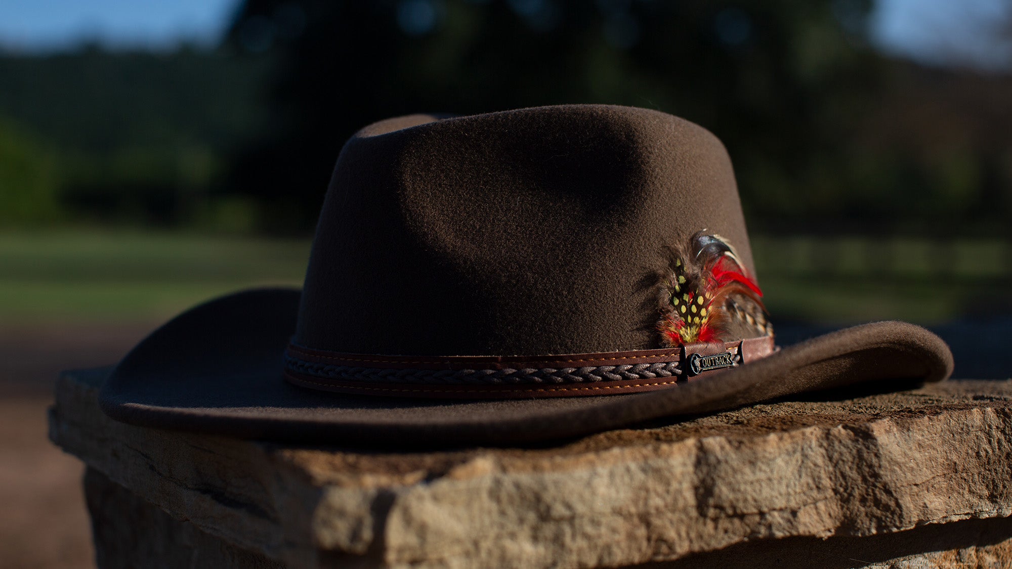 Blue rustic felt hat, Designer Collection