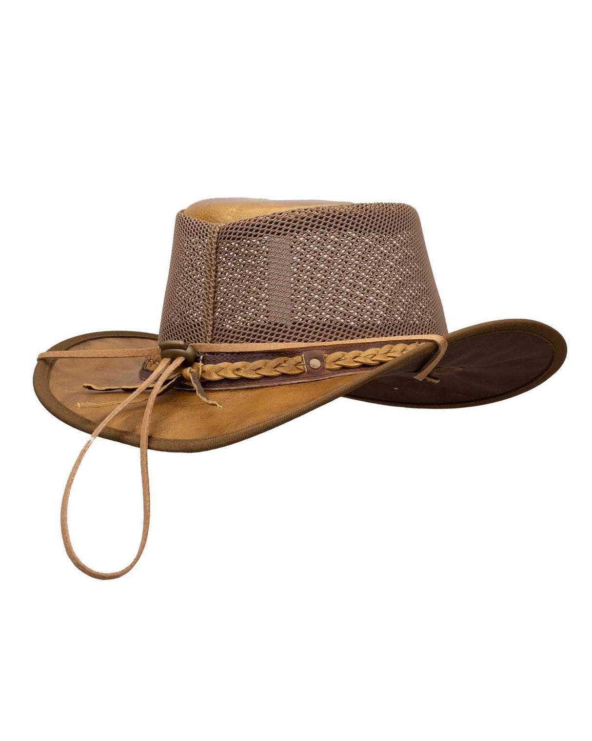 Outback Trading Company Wagga Wagga with Mesh Leather Hat Leather Hats