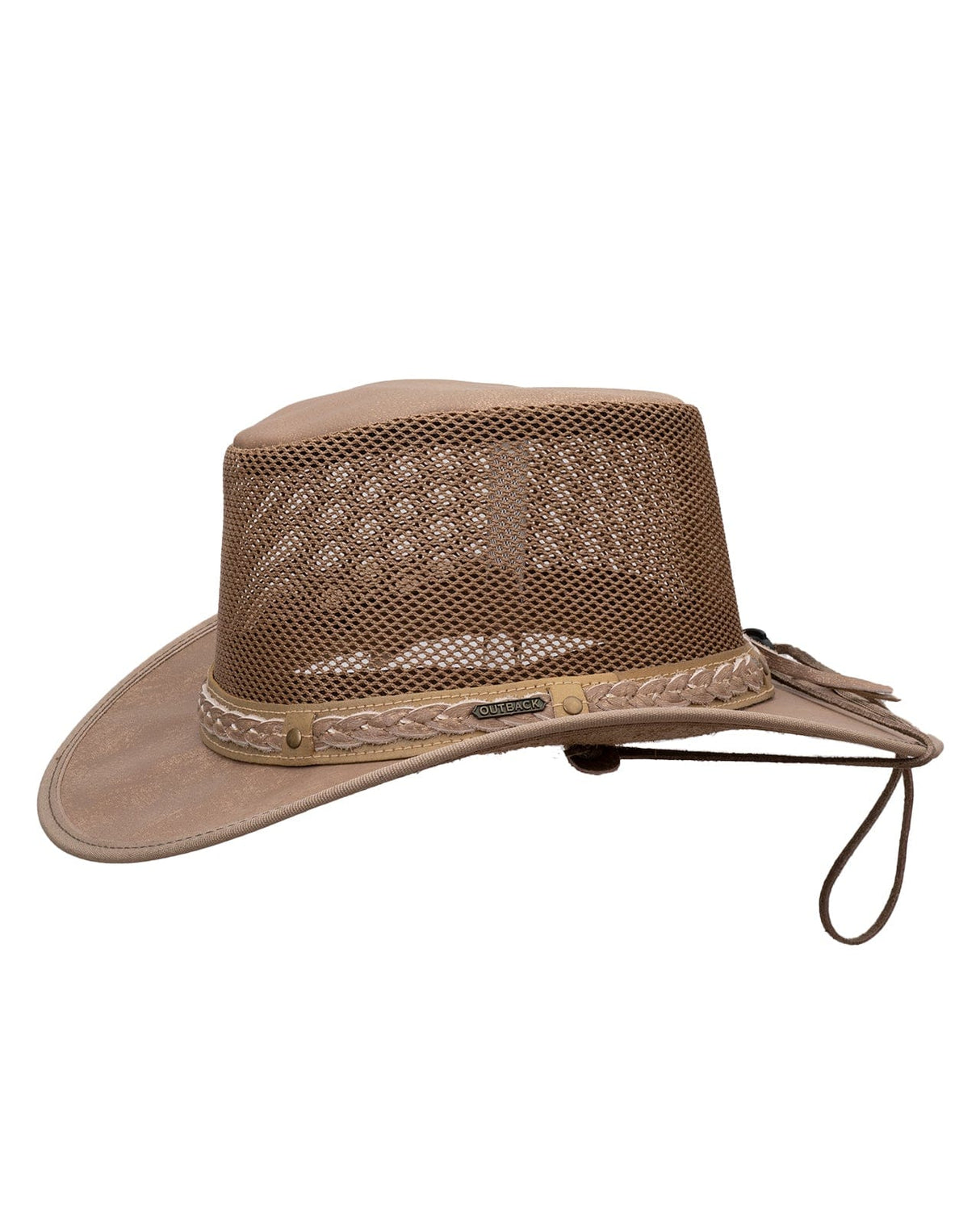 Outback Trading Company Wagga Wagga with Mesh Leather Hat Leather Hats