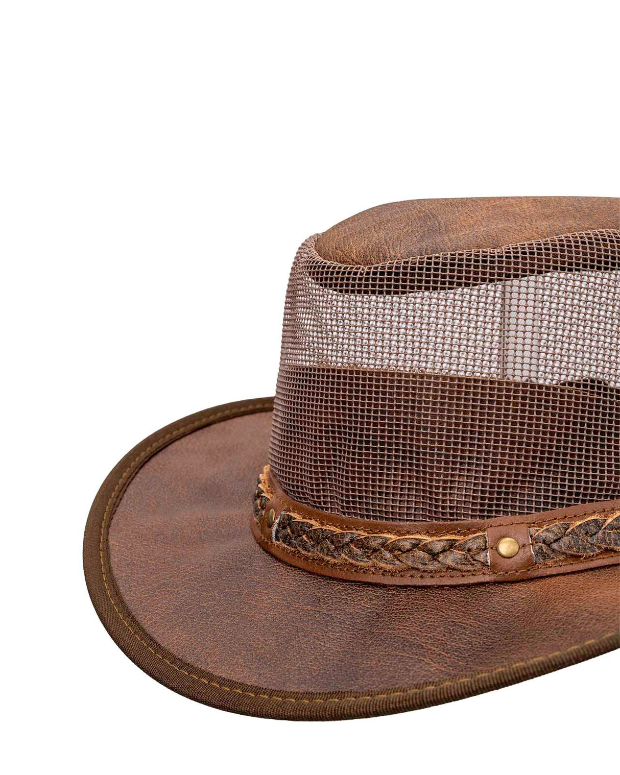 Outback Trading Company Wagga Wagga with Mesh Leather Hat Leather Hats