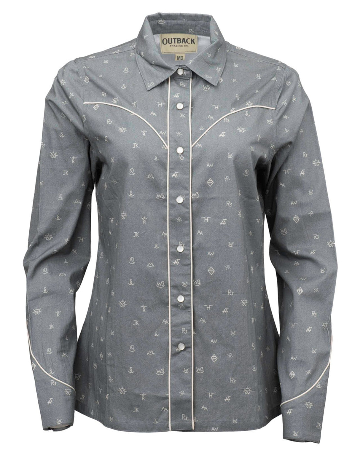 Outback Trading Company Women’s Cattle Brand Shirt Sage / SM 40308-SAG-SM 789043431186