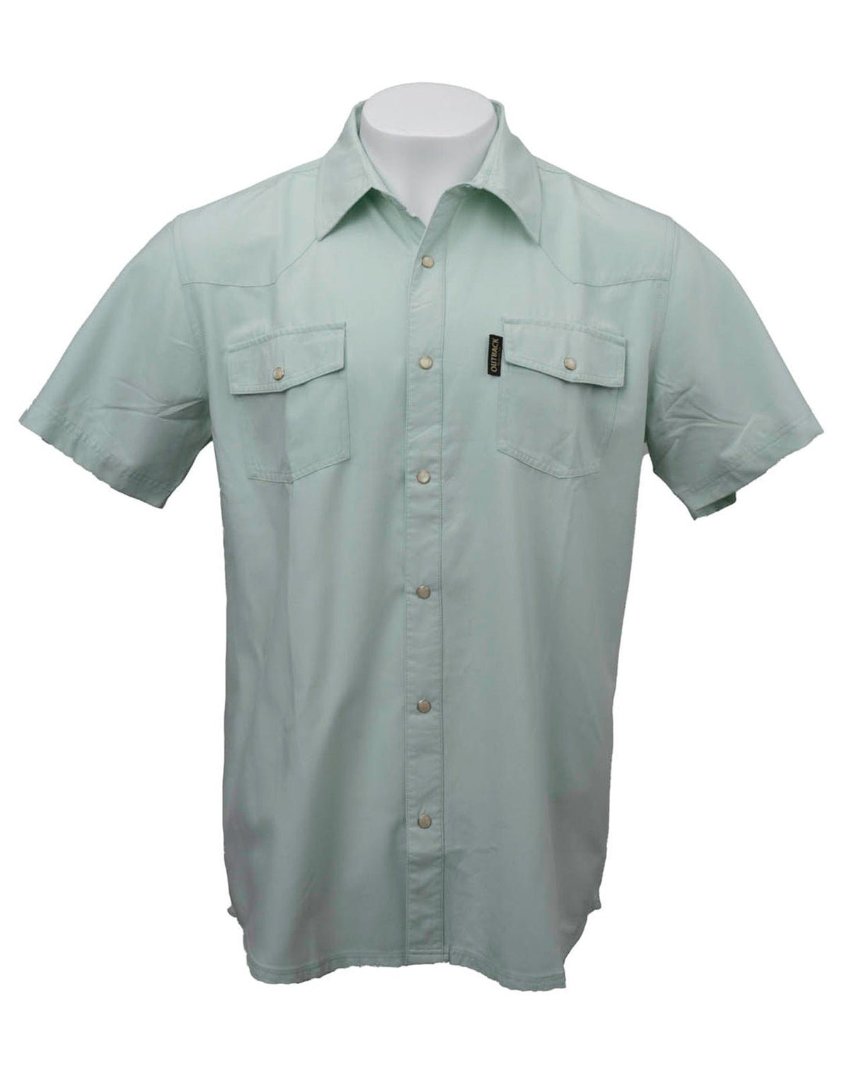 Outback Trading Company Short Sleeve Moab Western Snap Bamboo Shirt Mint / SM 40314-MNT-SM 789043432039 Shirt