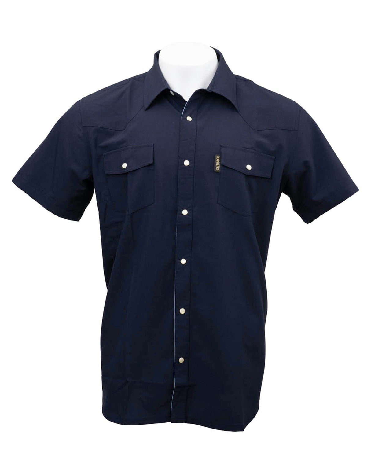 Outback Trading Company Short Sleeve Moab Western Snap Bamboo Shirt Navy / SM 40314-NVY-SM 789043432091 Shirt