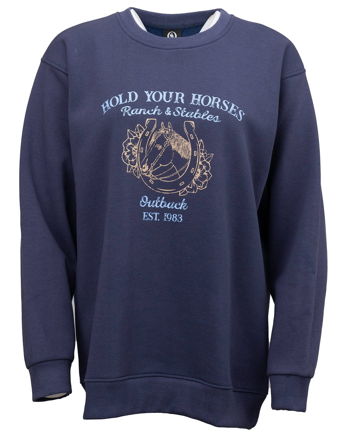 Outback Trading Company Women’s Hold Your Horses Sweatshirt Navy / SM 40337-MDN-SM 789043433241 Sweatshirts