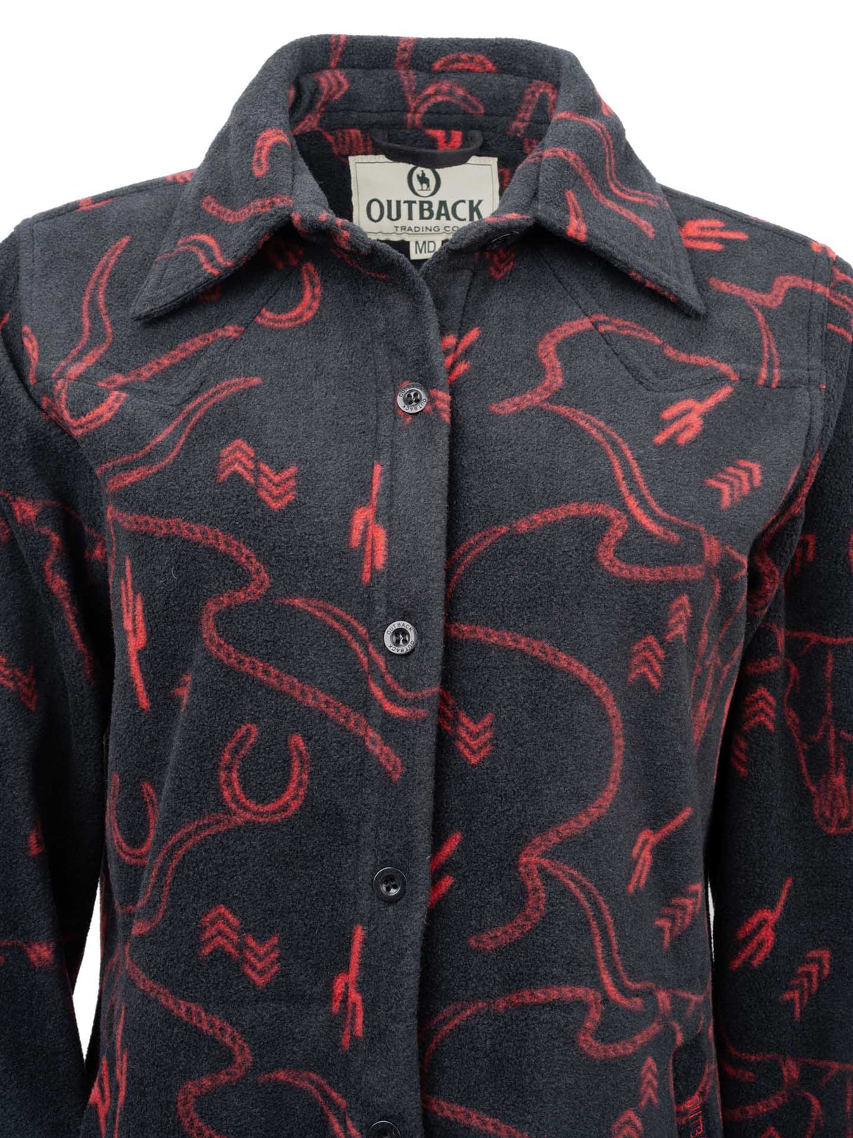 OutbackTrading.com Women's Ainsley Big Shirt - Black Fleece