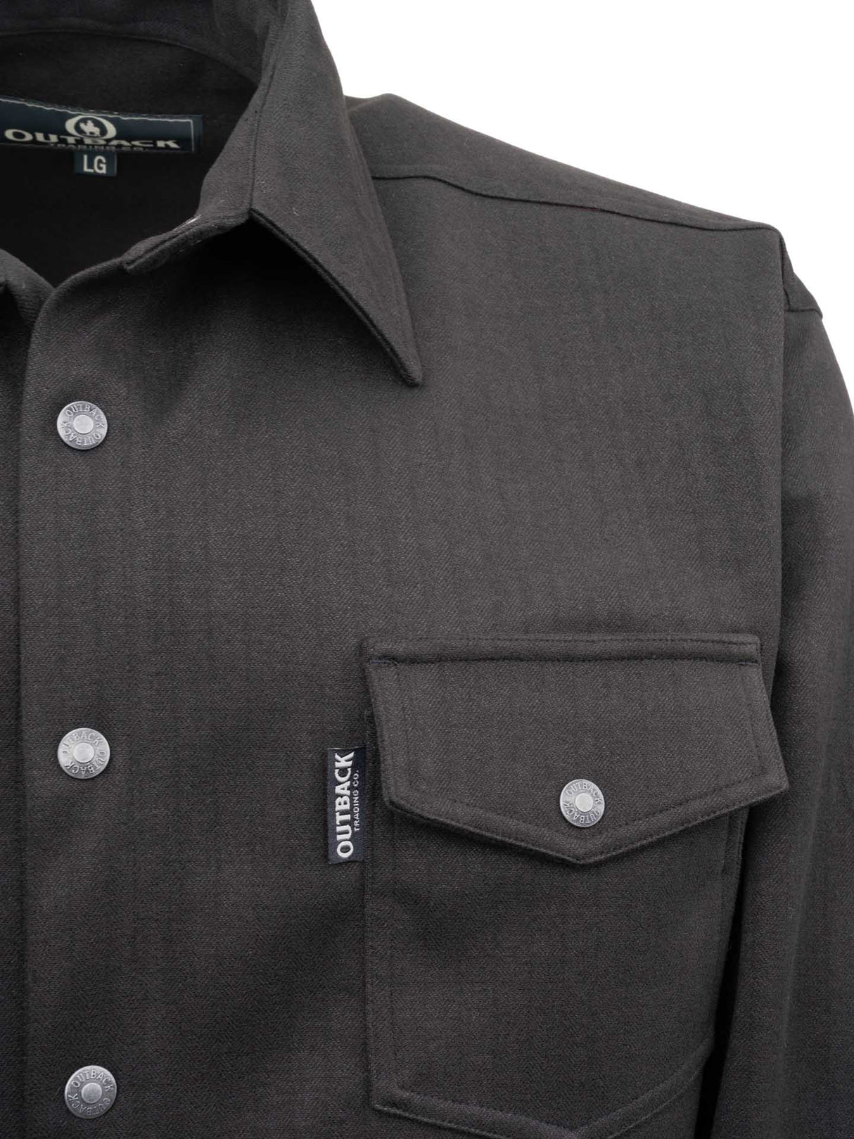 OutbackTrading.com Men's Ace Shirt Jacket - Black Shirts
