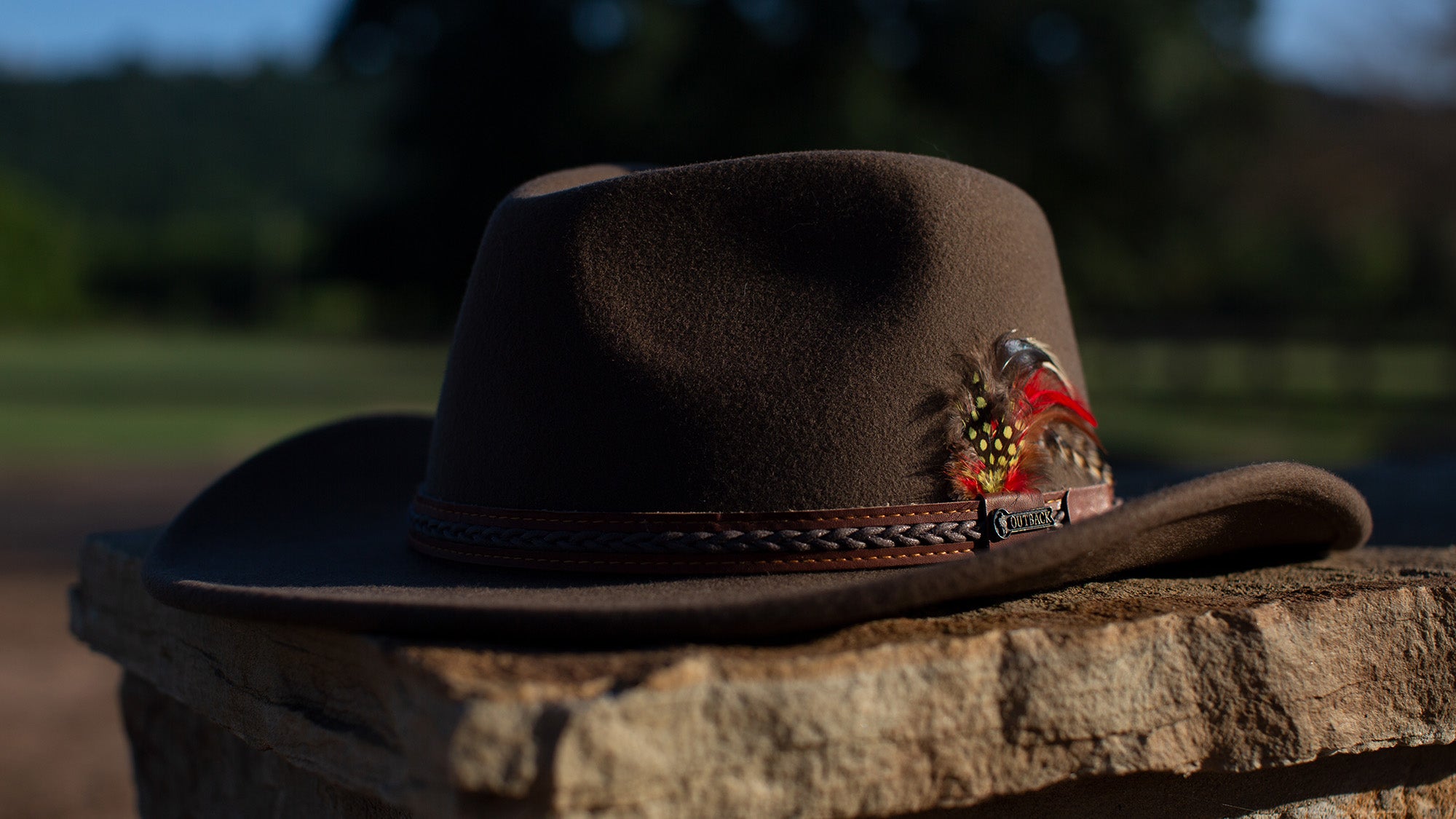 Resistance Full Grain Cowhide Cowboy Hat – Shapeable Outback Western Hat – Unisex, Made In USA (Black/Tan, S-XL)