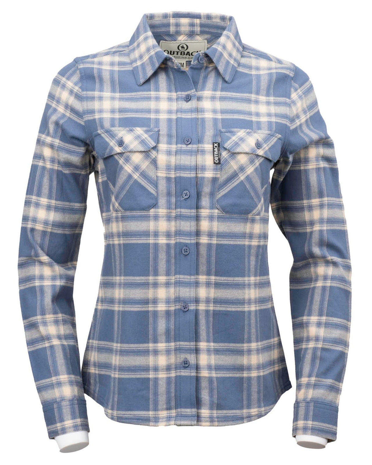 Outback Trading Company Women’s Cotton Plaid Outback Shirt Blue / SM 40312-BLU-SM 789043431537