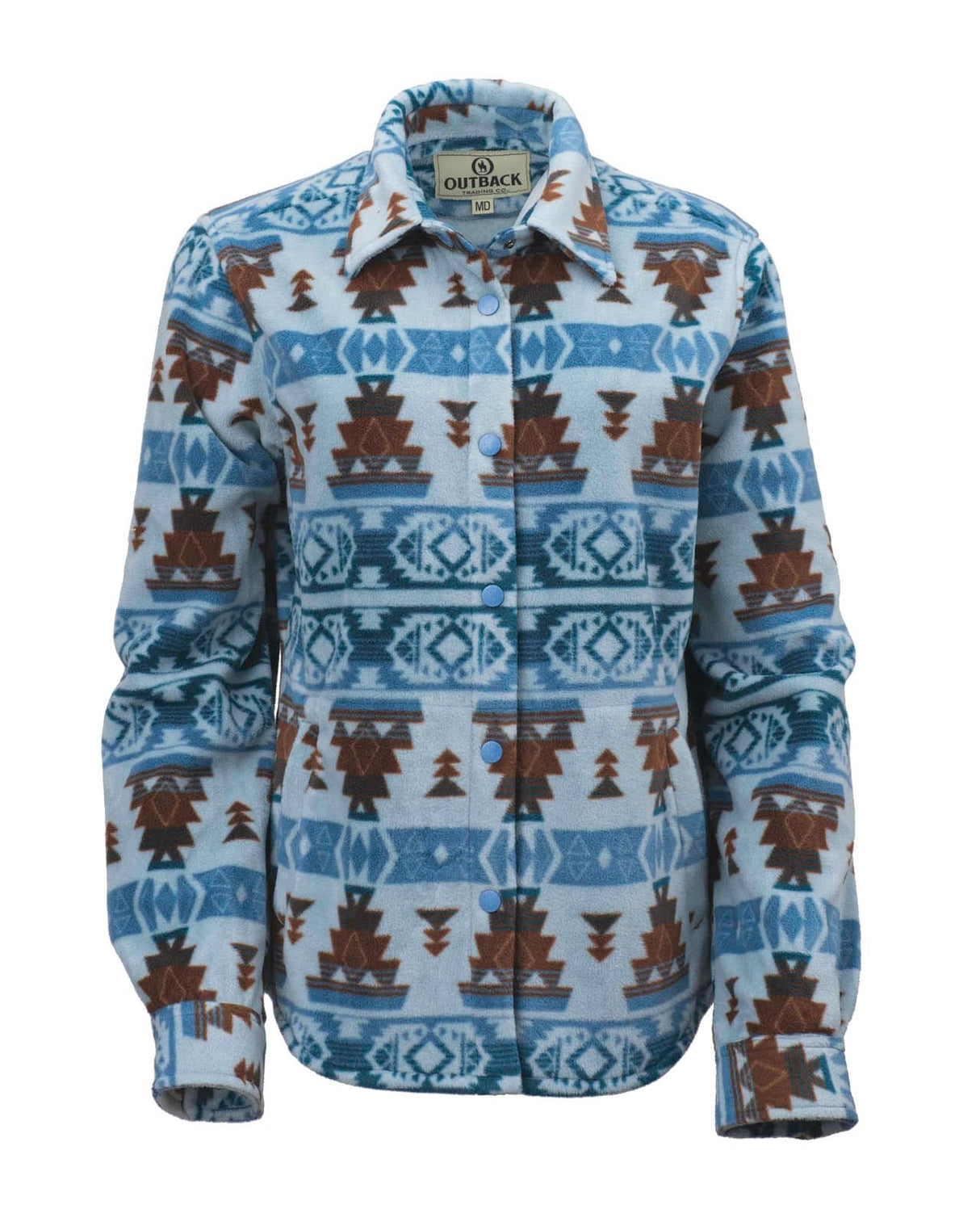 Outback Trading Company Women’s Skyler Fleece Big Shirt Blue / SM 40387-BLU-SM 789043436259