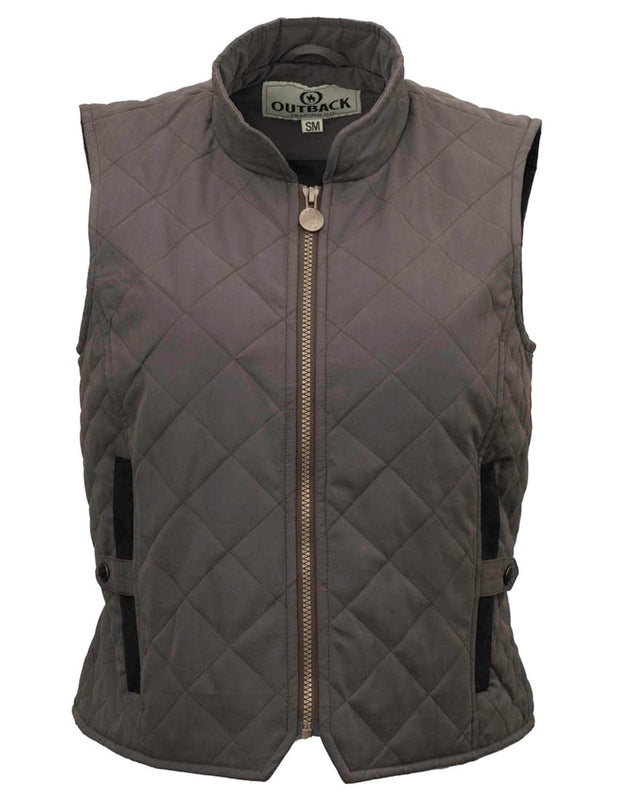 Outback Trading Company Women’s Quilted Riding Vest Brown / SM 40321-BRN-SM 789043435986