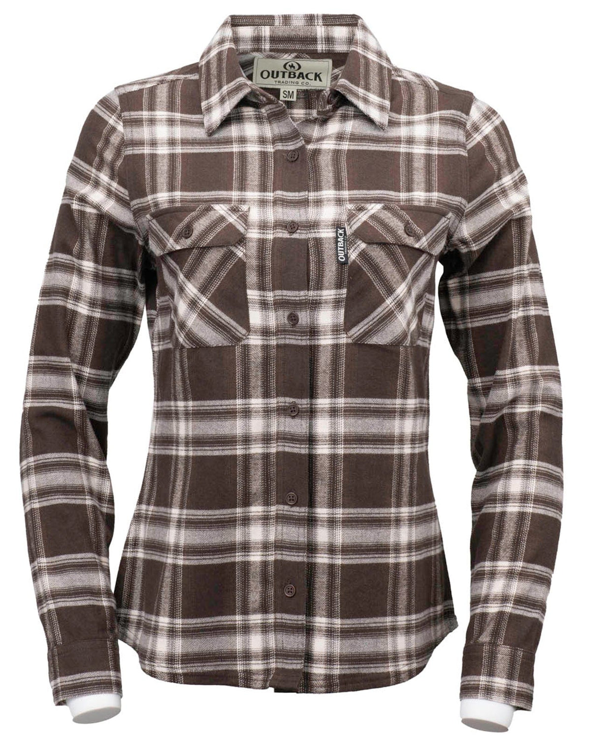 Outback Trading Company Women’s Cotton Plaid Outback Shirt Chocolate / SM 40312-CHO-SM 789043436921