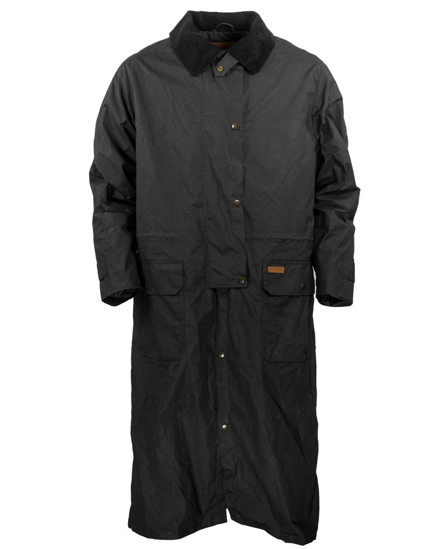 Outback Trading Company Men’s Wax Cotton Duster Coat Black / SM 29825-BLK-SM 789043403435 Coats & Jackets