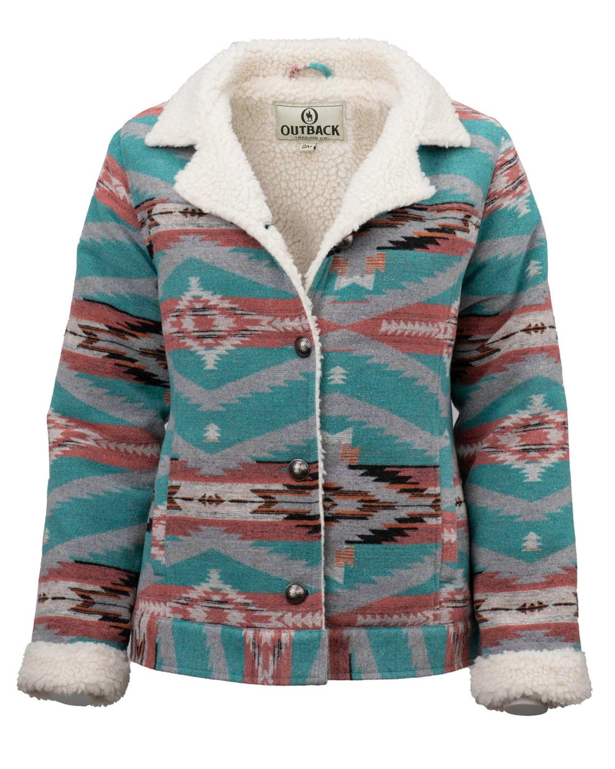 Outback Trading Company Women’s Gemma Berber Lined Jacket Turquoise / SM 29855-TUR-SM 789043436693 Coats & Jackets