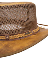 Outback Trading Company Wagga Wagga with Mesh Leather Hat Leather Hats