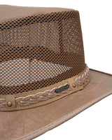 Outback Trading Company Wagga Wagga with Mesh Leather Hat Leather Hats