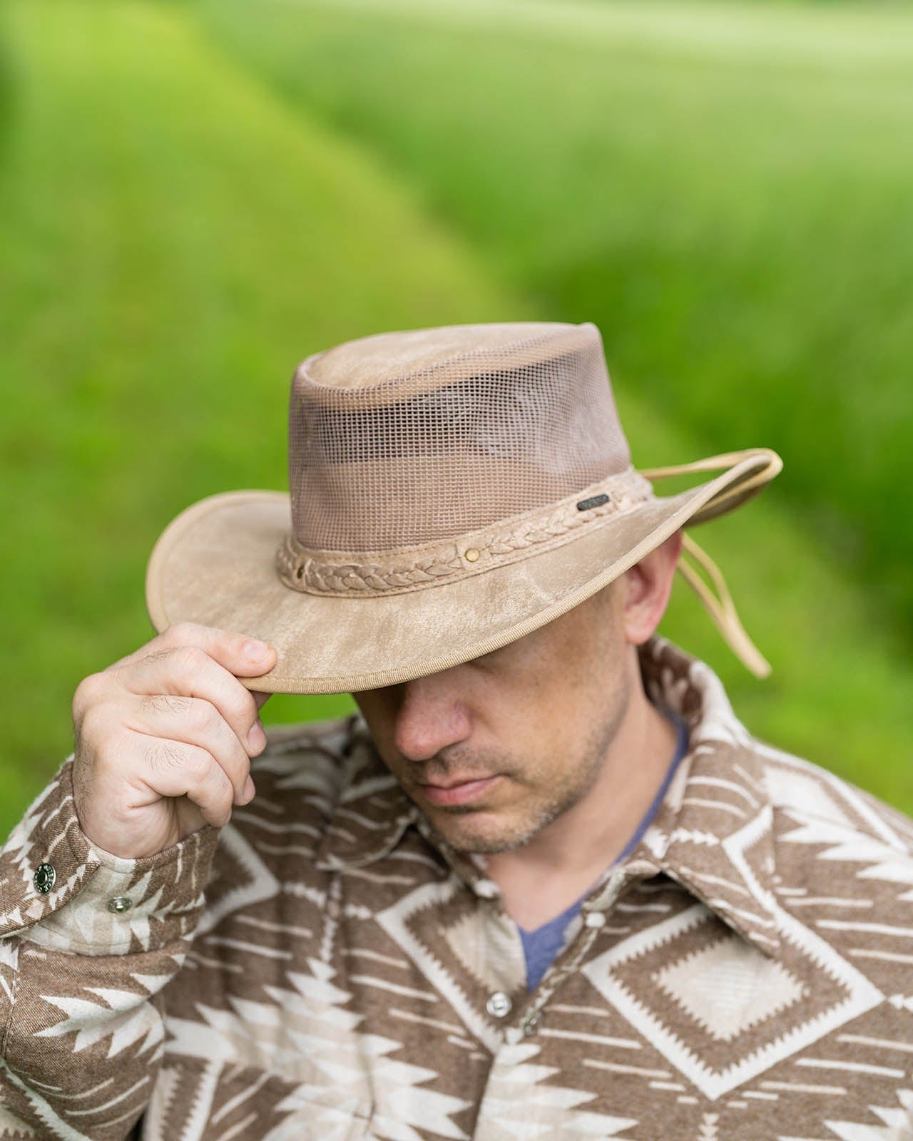 Wagga Wagga Outback Mesh Leather Hat 13022 Leather King KingsPowerSports