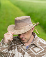 Outback Trading Company Wagga Wagga with Mesh Leather Hat Leather Hats
