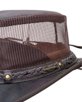 Outback Trading Company Wagga Wagga with Mesh Leather Hat Leather Hats