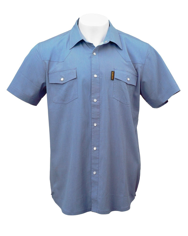Outback Trading Company Short Sleeve Moab Western Snap Bamboo Shirt Blue / SM 40314-BLU-SM 789043437317 Shirt