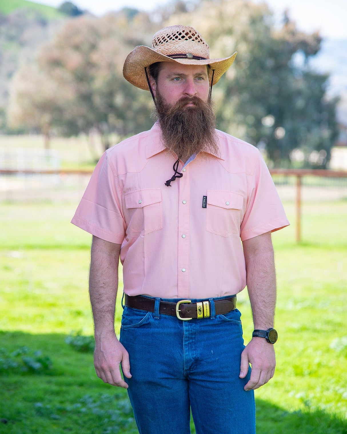 Outback Trading Company Short Sleeve Moab Western Snap Bamboo Shirt Shirt