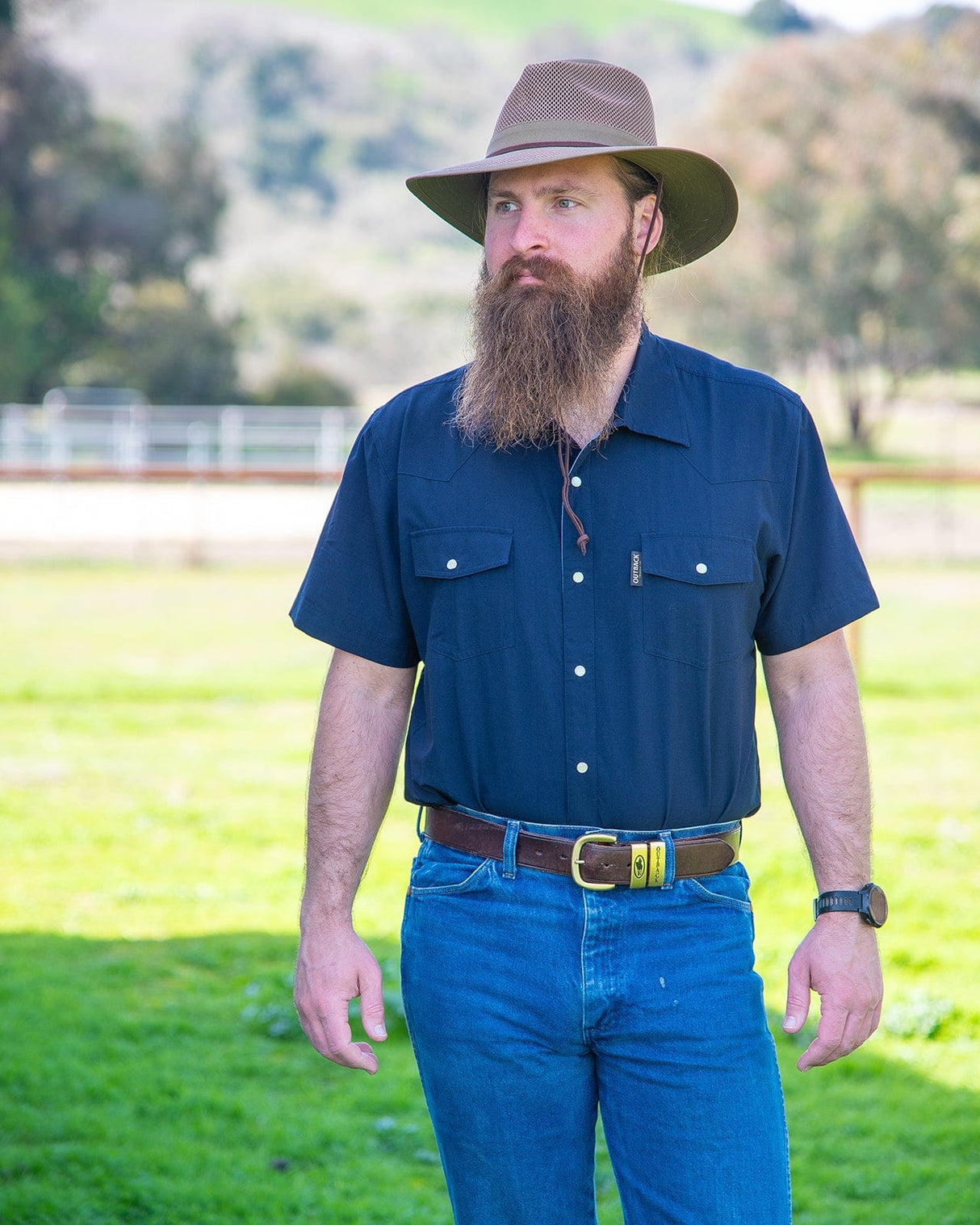 Outback Trading Company Short Sleeve Moab Western Snap Bamboo Shirt Shirt