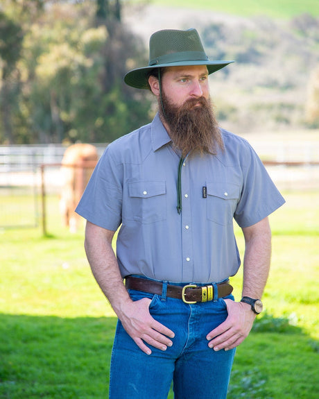 Outback Trading Company Short Sleeve Moab Western Snap Bamboo Shirt Shirt