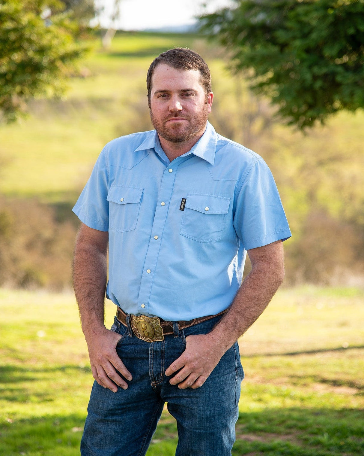 Outback Trading Company Short Sleeve Moab Western Snap Bamboo Shirt Shirt