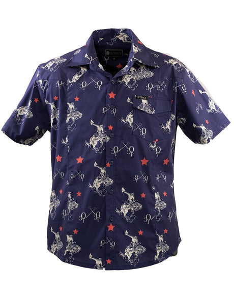 Outback Trading Company Men’s Oliver Short Sleeved Shirt Navy / MD 35015-NVY-MD 789043398809 Shirts
