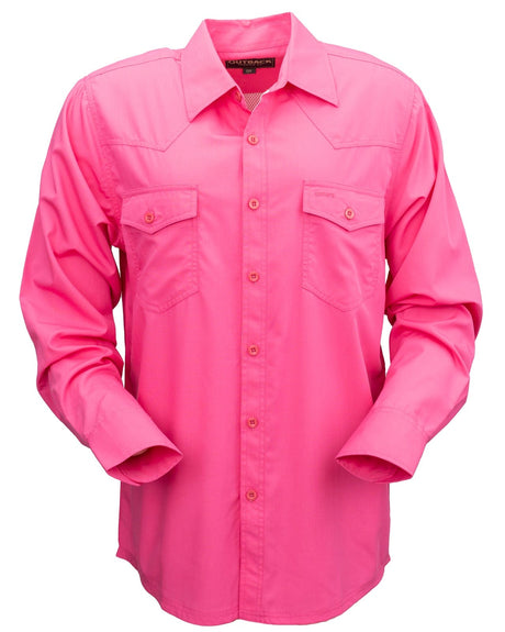 Outback Trading Company Men’s Mesa Bamboo Shirt Pink / SM 35022-PNK-SM 789043410938 Shirts