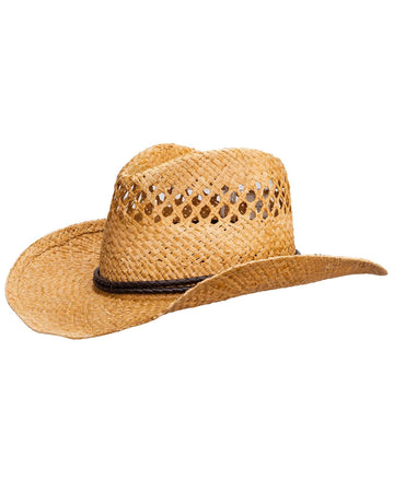 Straw Cowboy Hat with Hatbands Breathable Wide Brim Shapable Amazon.com: Straw Cowboy Hat Western Style Shapeable Wide  main image 2