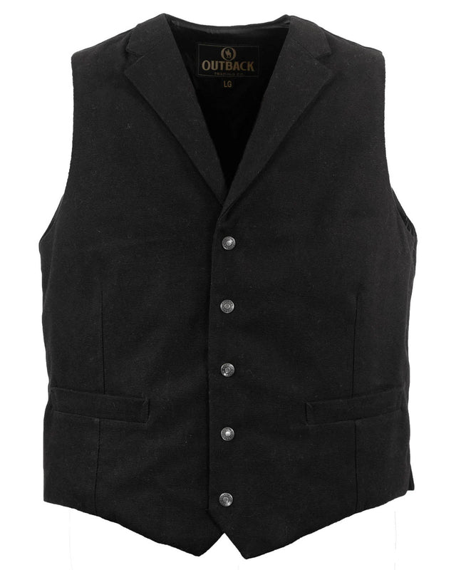 Outback Trading Company Men’s Jessie Canvas Vest Black / MD 29829-BLK-MD 789043403961 Vests