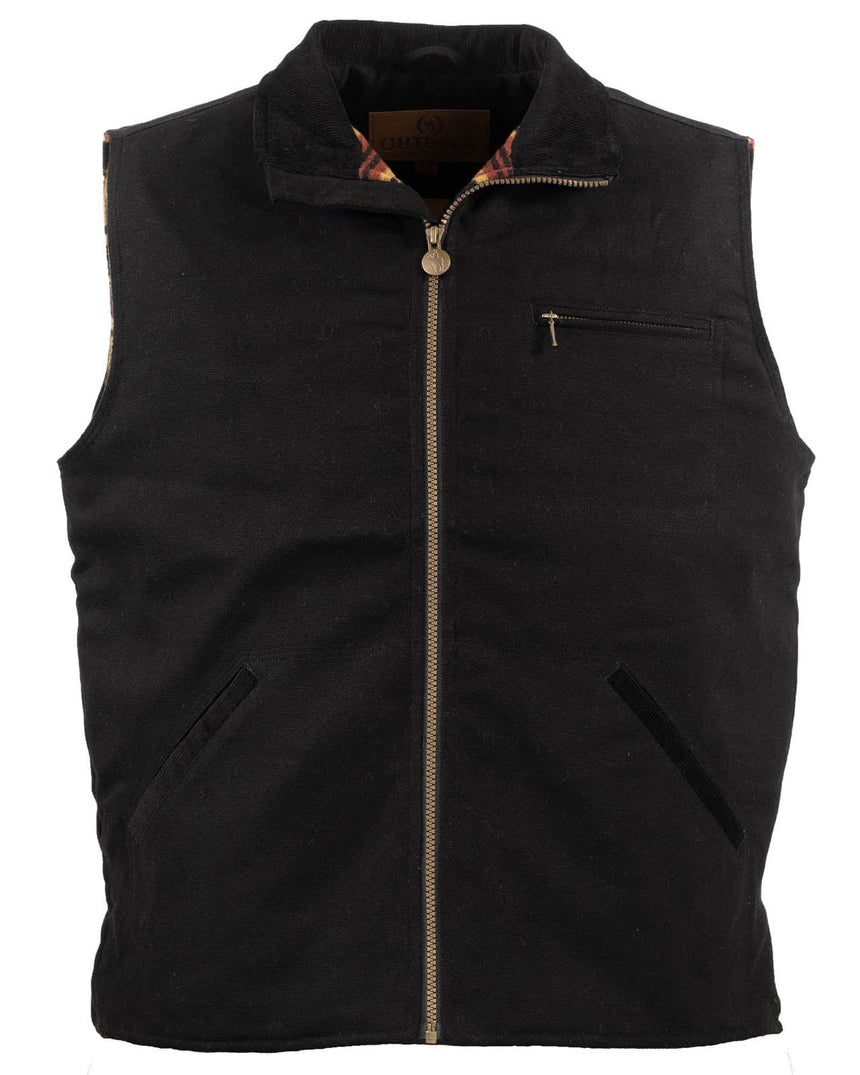 Outback Trading Company Men’s Sawbuck Canvas Vest Black / SM 29824-BLK-SM Vests