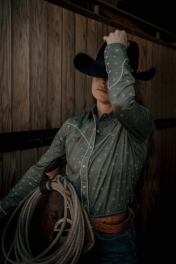 Outback Trading Company Women’s Cattle Brand Shirt