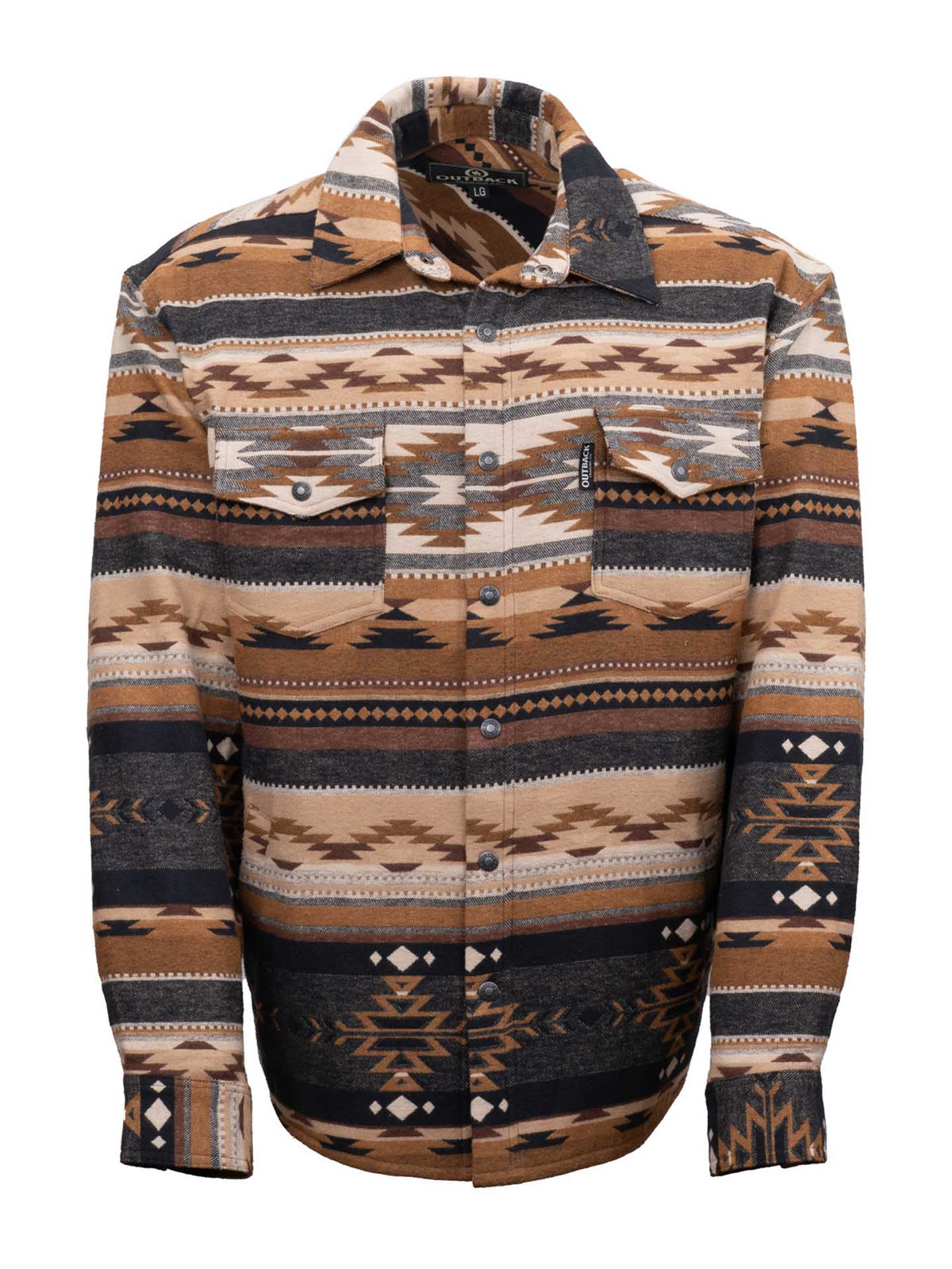 OutbackTrading.com Men's Benson Shirt Jacket - Black/brown Black/brown / SM 29935-BBN-SM 789043439663