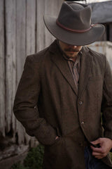 OutbackTrading.com Men's Jessie Jacket - Dark Brown blazer