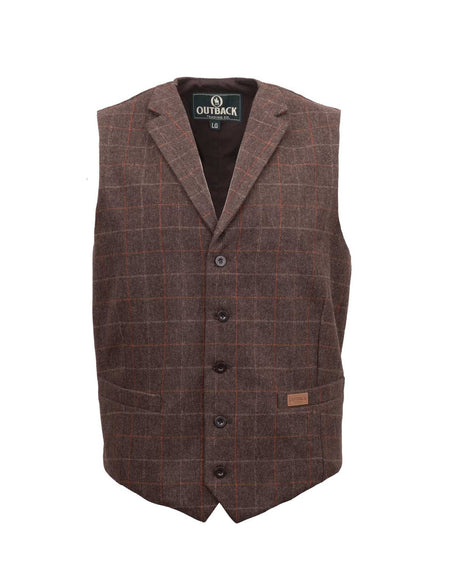 OutbackTrading.com Men's Jessie Vest - Brown Brown / SM 40440-BRN-SM 789043444490