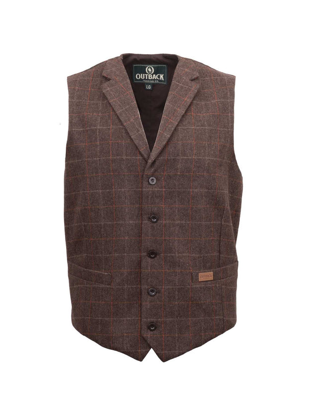 OutbackTrading.com Men's Jessie Vest - Brown Brown / SM 40440-BRN-SM 789043444490