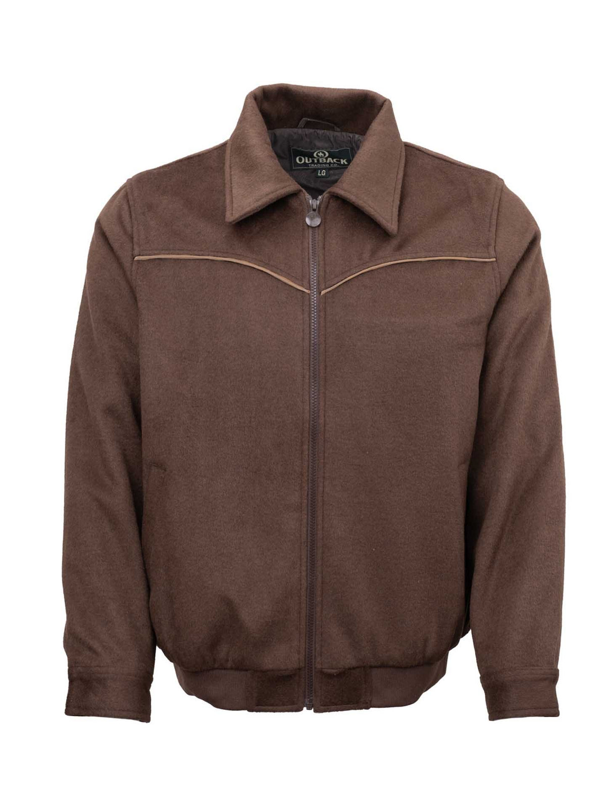 OutbackTrading.com Men's Varsity Jacket - Brown Brown / SM 29929-BRN-SM 789043439489 Coats & Jackets