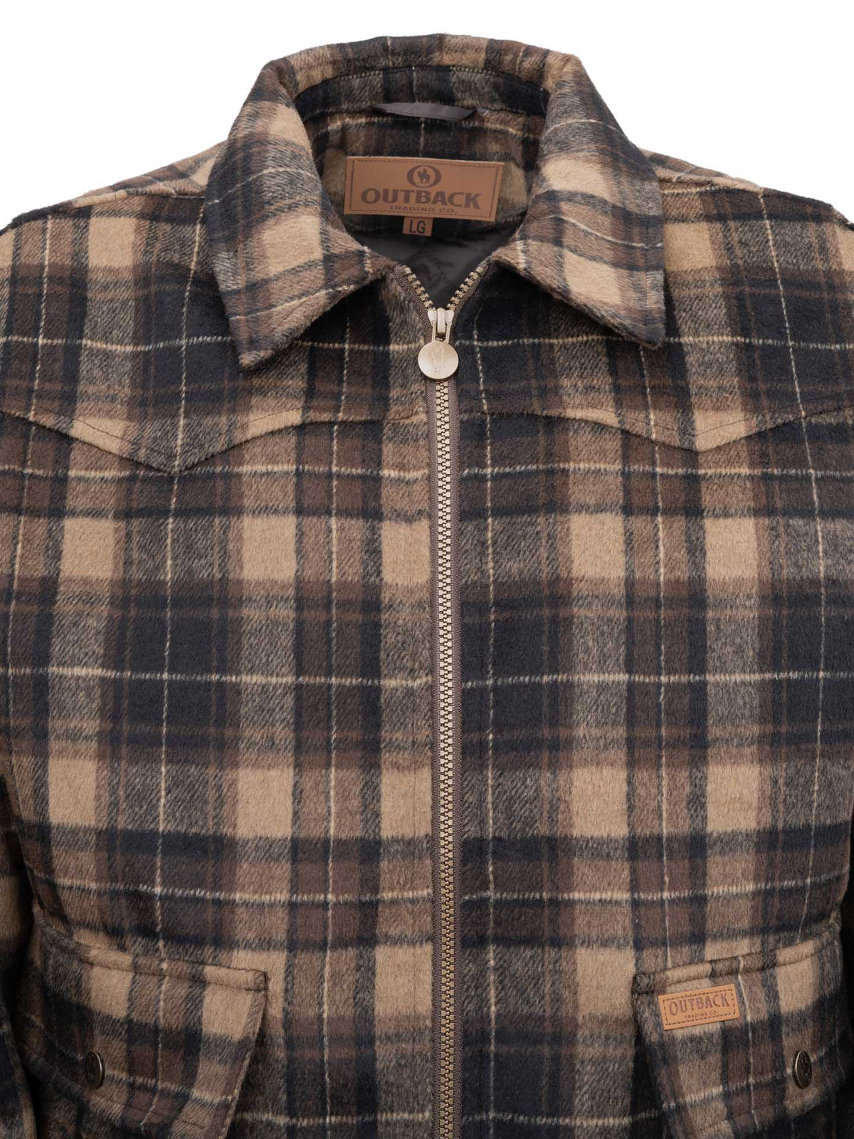 OutbackTrading.com Men's Silas Jacket - Black/brown Coats & Jackets