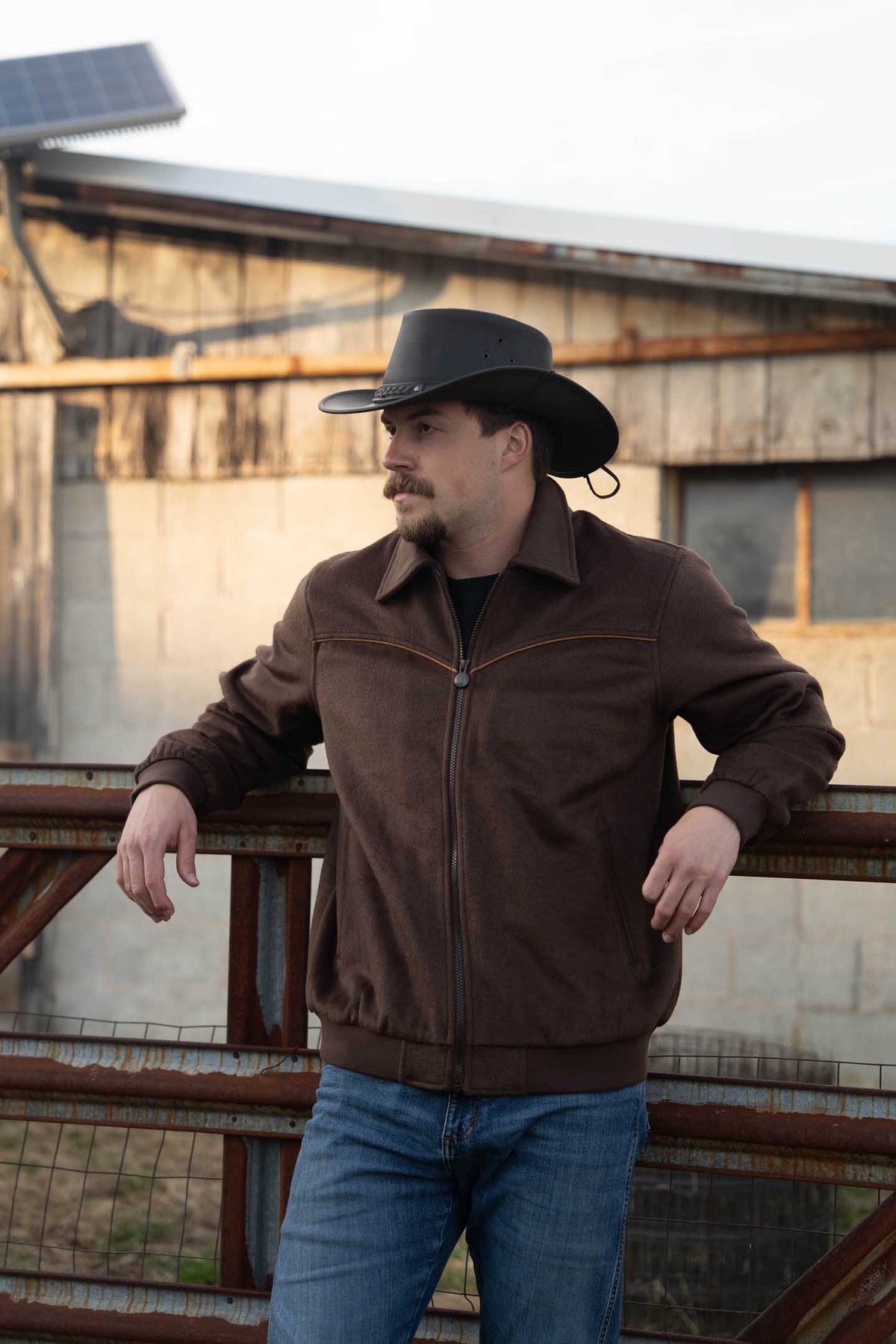 OutbackTrading.com Men's Varsity Jacket - Brown Coats & Jackets