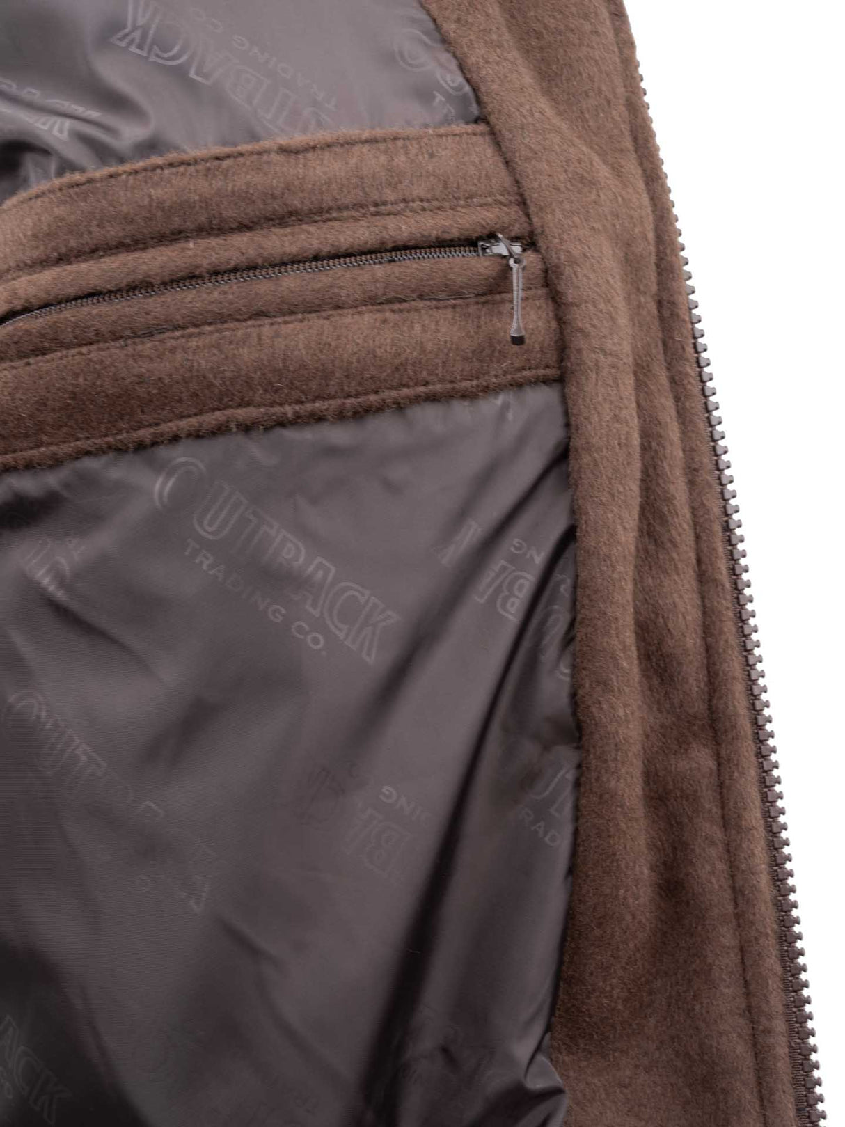 OutbackTrading.com Men's Varsity Jacket - Brown Coats & Jackets
