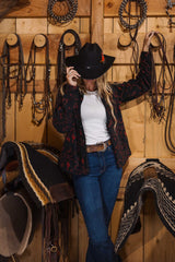 OutbackTrading.com Women's Ainsley Big Shirt - Black Fleece
