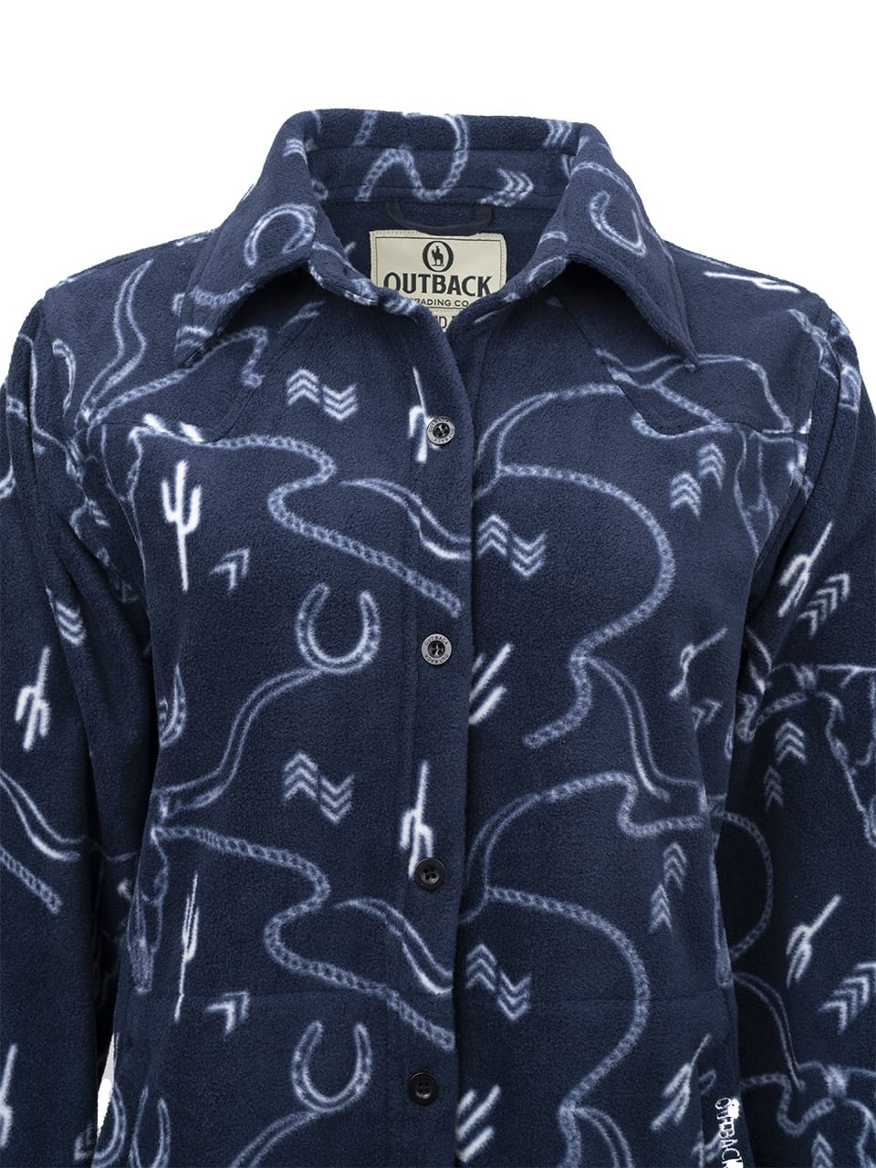 OutbackTrading.com Women's Ainsley Big Shirt - Navy Fleece
