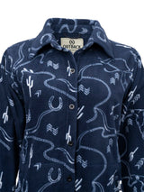 OutbackTrading.com Women's Ainsley Big Shirt - Navy Fleece