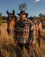 OutbackTrading.com Men's Benson Shirt Jacket - Black/brown