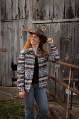 OutbackTrading.com Women's Daphne Shirt Jacket - Blue Shirt Jackets