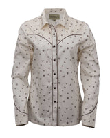 OutbackTrading.com Women's Cattle Brand Shirt - Cream Cream / SM 40308-CRM-SM 789043440959 Shirts