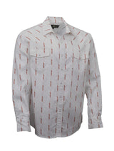 OutbackTrading.com Men's Cattle Skull Stripe Shirt - White Shirts