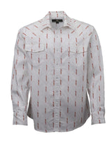 OutbackTrading.com Men's Cattle Skull Stripe Shirt - White White / SM 40374-WHI-SM 789043442199 Shirts