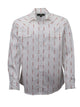 OutbackTrading.com Men's Cattle Skull Stripe Shirt - White White / SM 40374-WHI-SM 789043442199 Shirts